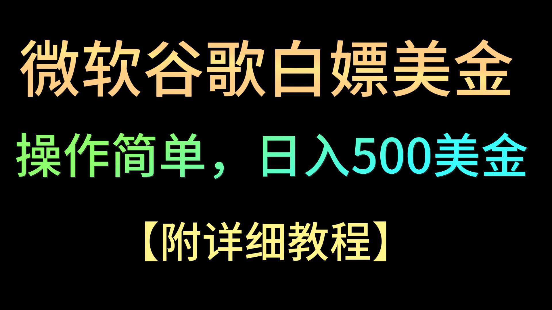 微软谷歌项目3.0，轻松日赚500+美金，操作简单，小白也可轻松入手！-chywc