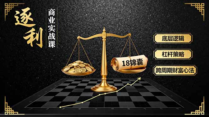 《逐 利》商业实战课，底层逻辑、杠杆策略、18锦囊，跨周期财富心法-chywc