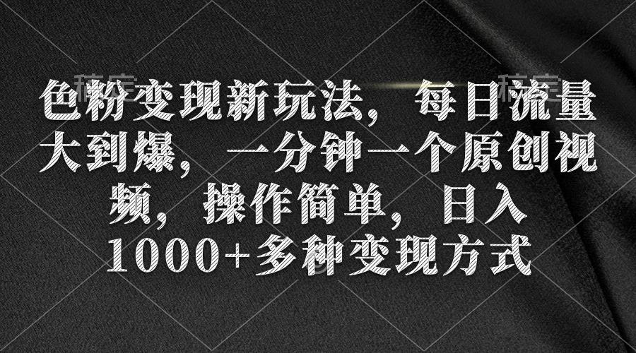 (9282期)色粉变现新玩法，每日流量大到爆，一分钟一个原创视频，操作简单，日入1…-chywc