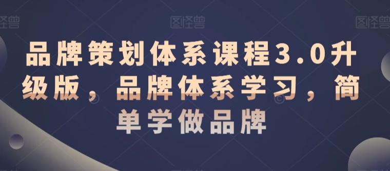 品牌策划体系课程3.0升级版，品牌体系学习，简单学做品牌-chywc