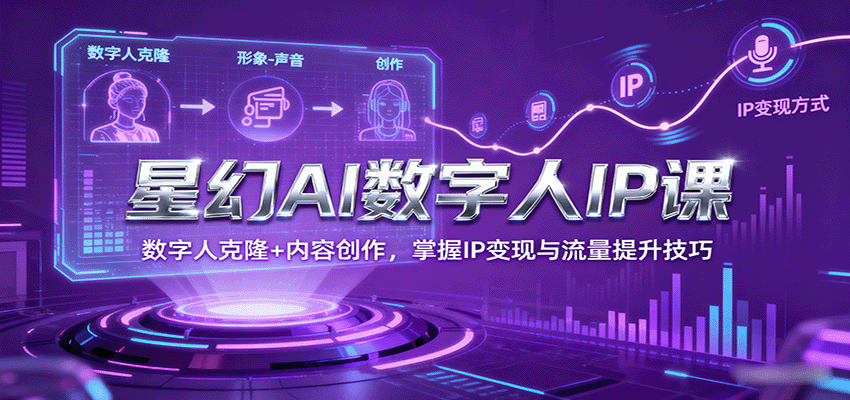 星幻AI数字人IP课，数字人克隆+内容创作，掌握IP变现与流量提升技巧-chywc