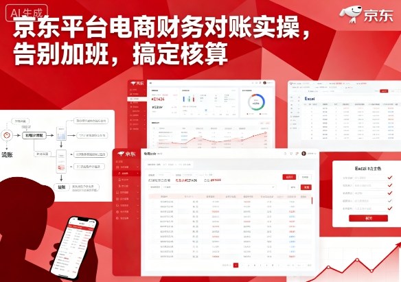 京东平台电商财务对账实操，告别加班，搞定核算-chywc