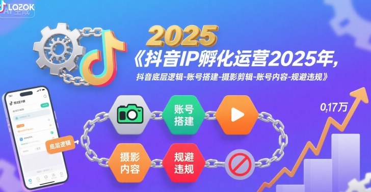 抖音IP孵化运营2025年，抖音底层逻辑-账号搭建-摄影剪辑-账号内容-规避违规-chywc