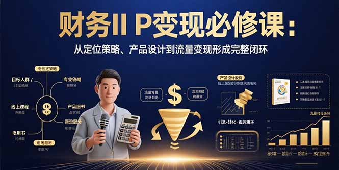 财务IP变现必修课：从定位策略、产品设计到流量变现形成完整闭环-chywc