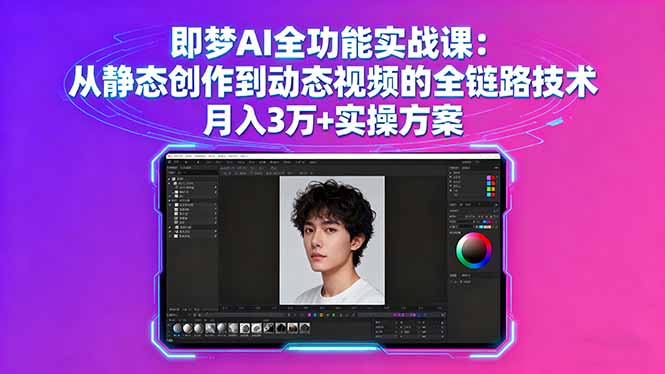 即梦AI全功能实战课：从静态创作到动态视频的全链路技术 月入3万+实操方案-chywc