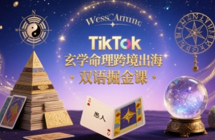 TikTok玄学命理跨境出海双语掘金课，手把手教你用命理知识精准直击海外用户痛点-chywc