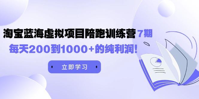 (9541期)黄岛主《淘宝蓝海虚拟项目陪跑训练营7期》每天200到1000+的纯利润-chywc