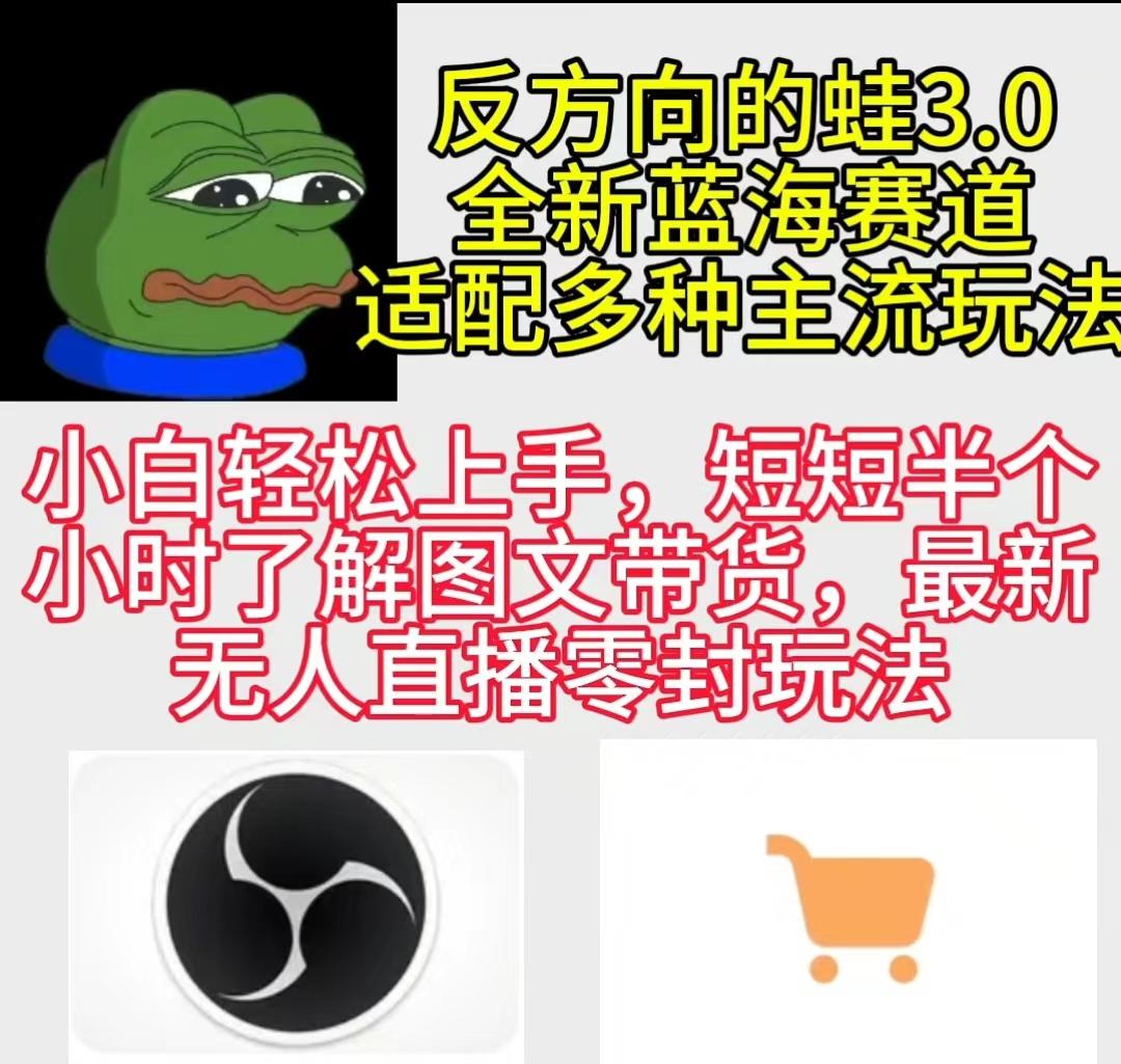 (9485期)反方向的蛙3.0，图文最新玩法，变现多元化，新蓝海项目，小白轻松上手-chywc