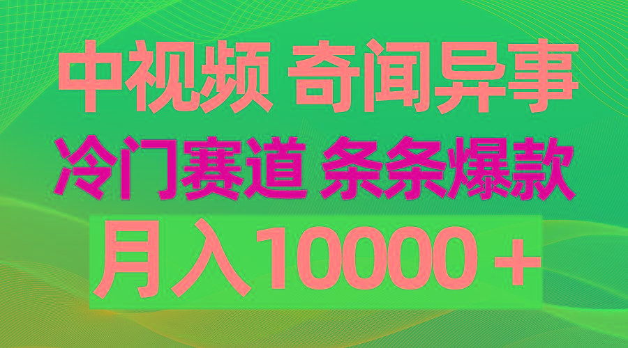 (9627期)中视频奇闻异事，冷门赛道条条爆款，月入10000＋-chywc