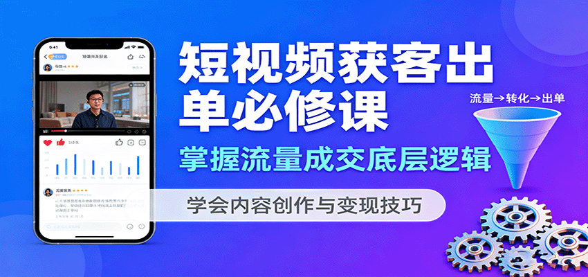 短视频获客出单必修课：掌握流量成交底层逻辑，学会内容创作与变现技巧-chywc