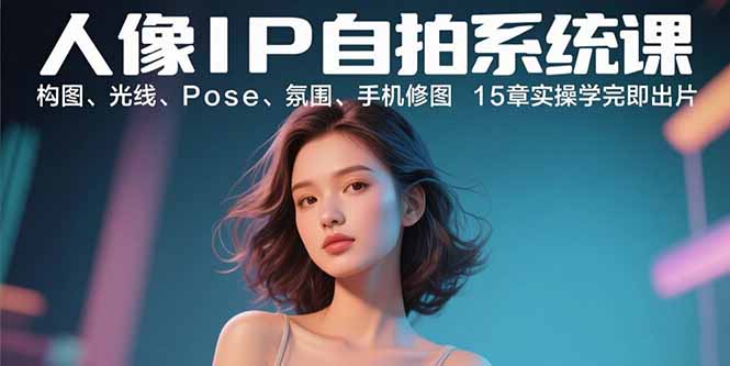 人像IP自拍系统课：构图、光线、Pose、氛围、手机修图 15章实操学完即出片-chywc