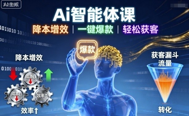 Ai智能体课，降本增效，一键爆款，轻松获客-chywc