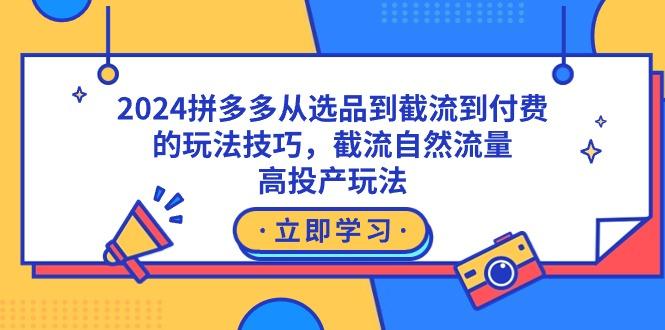2024拼多多从选品到截流到付费的玩法技巧，截流自然流量玩法，高投产玩法-chywc