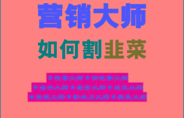 《营销大师如何割韭菜》禁止外传的大师绝学电子书-chywc