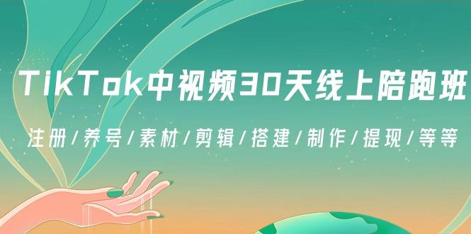 TikTok中视频-30天线上陪跑班：注册/养号/素材/剪辑/搭建/制作/提现/等等-chywc