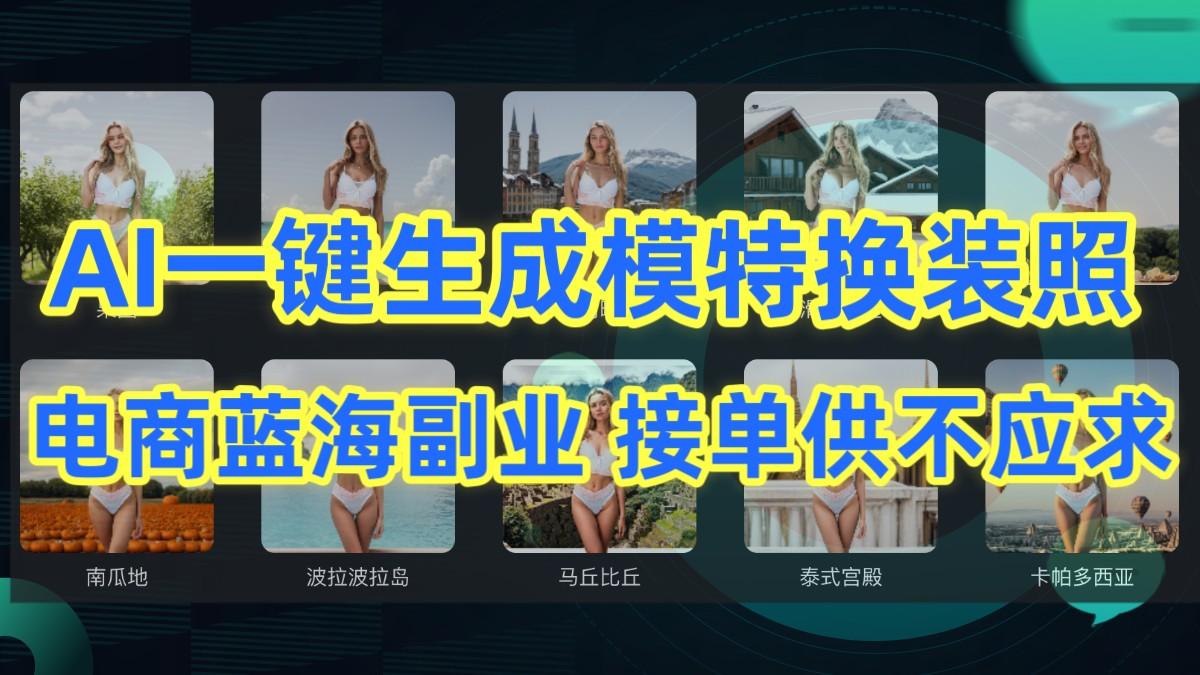 AI制作一键生成模特换装照，电商蓝海副业，接单供不应求-chywc