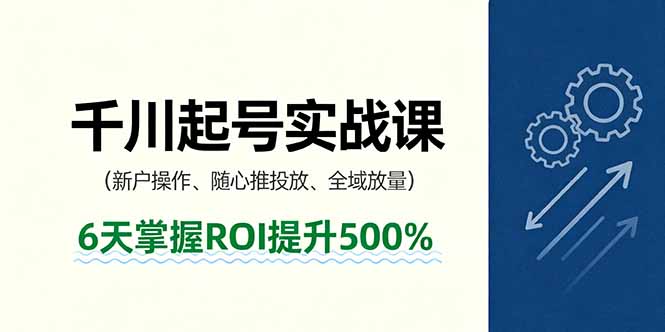抖音千川起号实战课，新户操作,随心推投放,全域放量，6天掌握ROI提升500%-chywc
