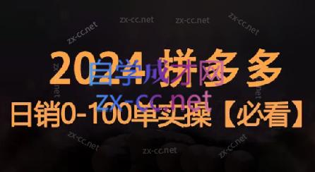 恒哥·2024拼多多日销0-100单实操-chywc