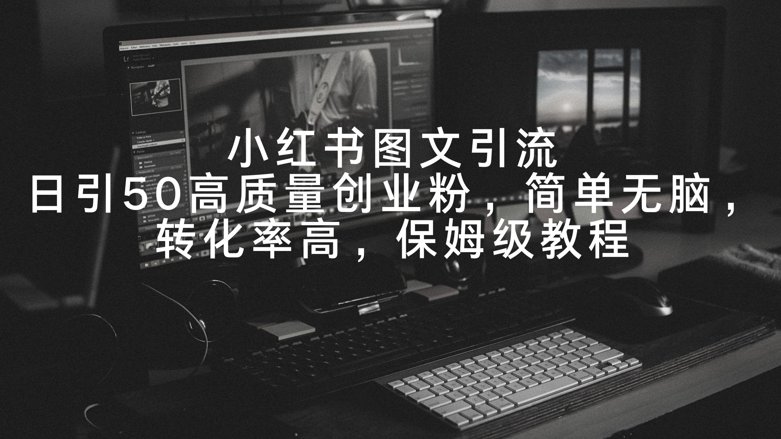 小红书图文引流，日引50高质量创业粉，简单无脑，转化率高，保姆级教程-chywc