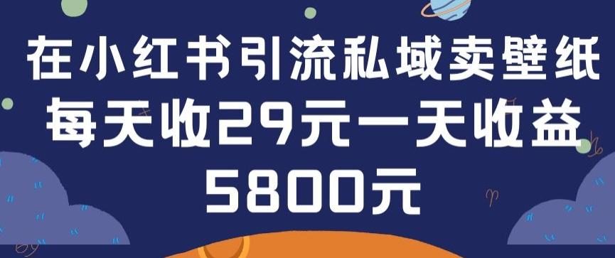 在小红书引流私域卖壁纸每张29元单日最高卖出200张(0-1搭建教程)【揭秘】-chywc