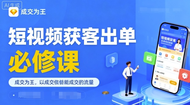 短视频获客出单必修课，成交为王，以成交为导向，直接做能成交的流量-chywc