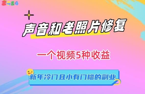声音和老照片修复，一个视频5种收益，新年冷门且小有门槛的副业【揭秘】-chywc