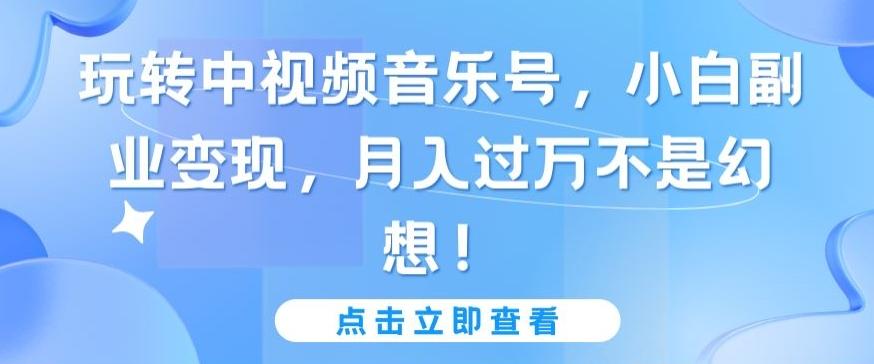 玩转中视频音乐号，小白副业变现，月入过万不是幻想【揭秘】-chywc