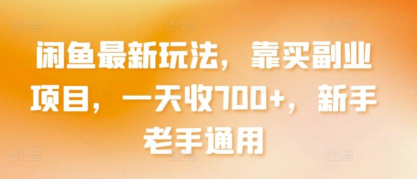 闲鱼最新玩法，靠买副业项目，一天收700+，新手老手通用【揭秘】-chywc