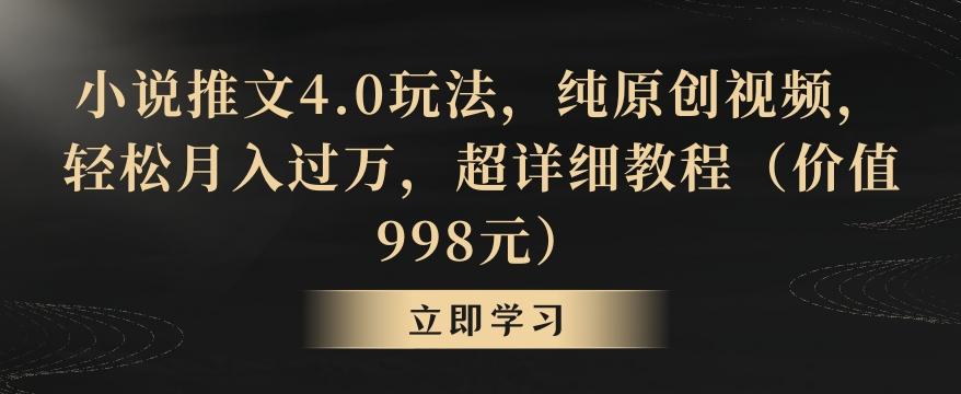 小说推文4.0玩法，纯原创视频，轻松月入过万，超详细教程(价值998元)【揭秘】-chywc