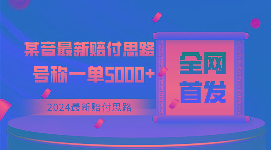 全网首发，2024最新某音赔付思路，号称一单收益5000+-chywc