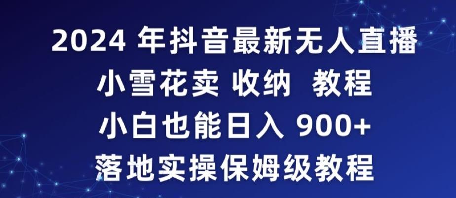 2024年抖音最新无人直播小雪花卖收纳教程，小白也能日入900+落地实操保姆级教程【揭秘】-chywc