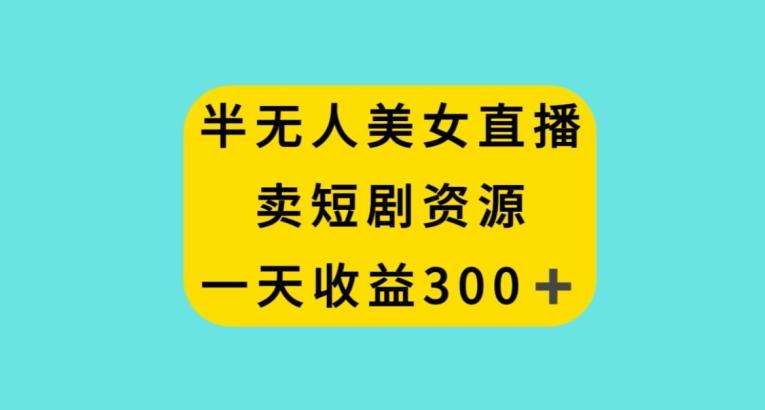 半无人美女直播，卖短剧资源，一天收益300+【揭秘】-chywc