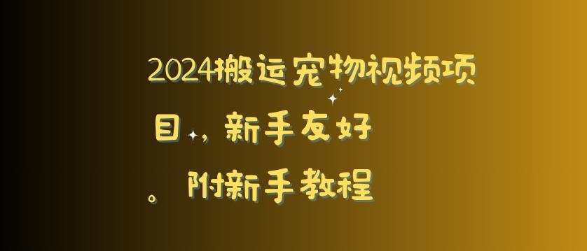 2024搬运宠物视频项目，新手友好，完美去重，附新手教程【揭秘】-chywc