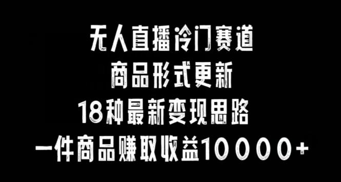 无人直播冷门赛道，商品形式更新，18种变现思路，一件商品赚取收益10000+【揭秘】-chywc