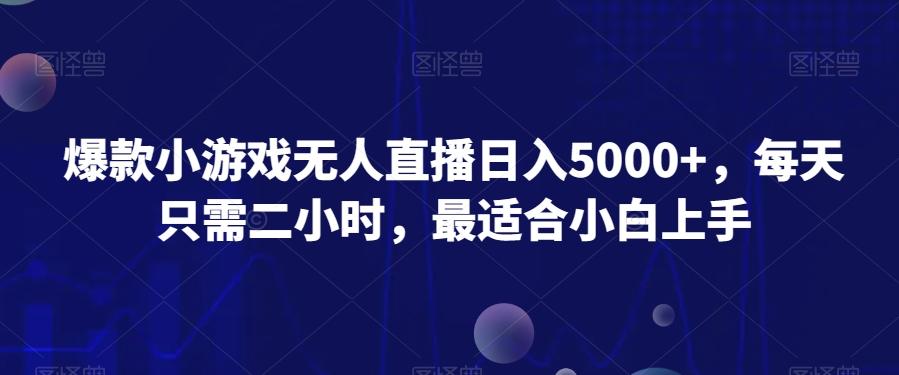 爆款小游戏无人直播日入5000+，每天只需二小时，最适合小白上手-chywc