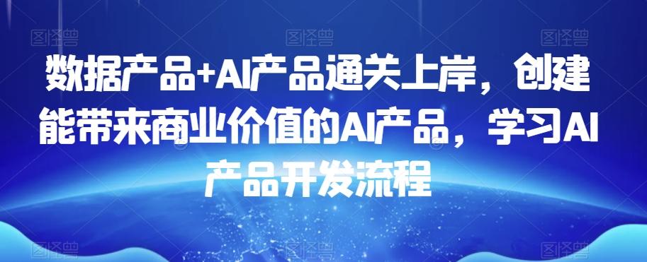 数据产品+AI产品通关上岸，创建能带来商业价值的AI产品，学习AI产品开发流程-chywc