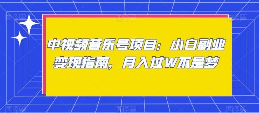 中视频音乐号项目：小白副业变现指南，月入过W不是梦【揭秘】-chywc
