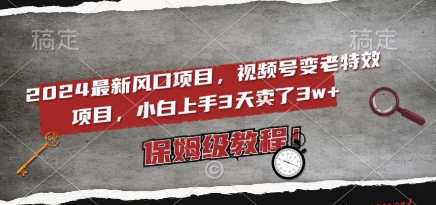 2024最新风口项目，视频号变老特效项目，电脑小白上手3天卖了3w+，保姆级教程【揭秘】-chywc