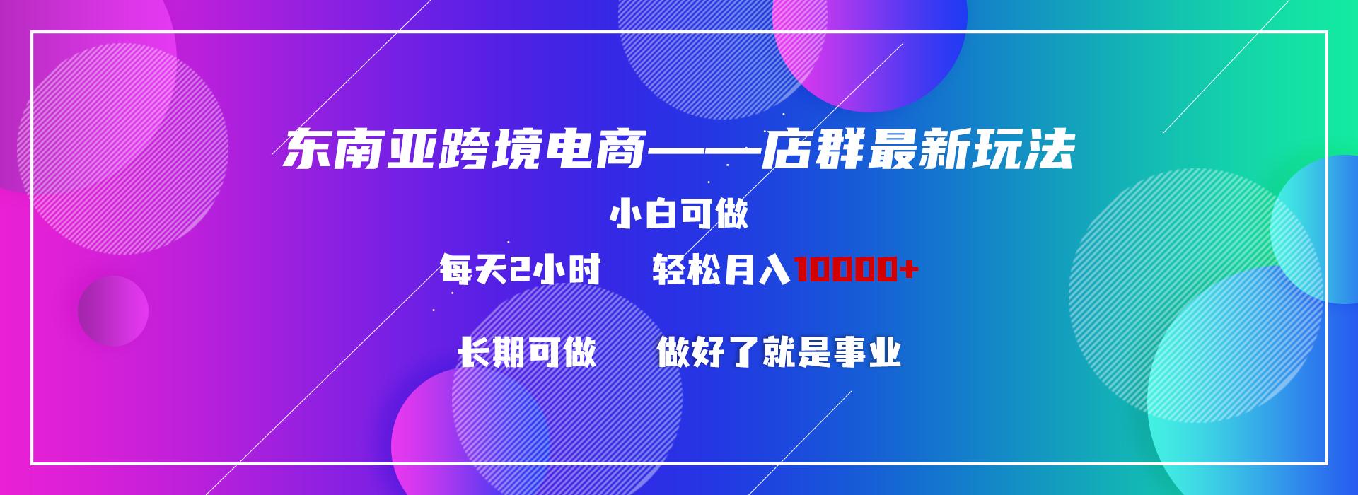 东南亚跨境电商店群新玩法2—小白每天两小时 轻松10000+-chywc
