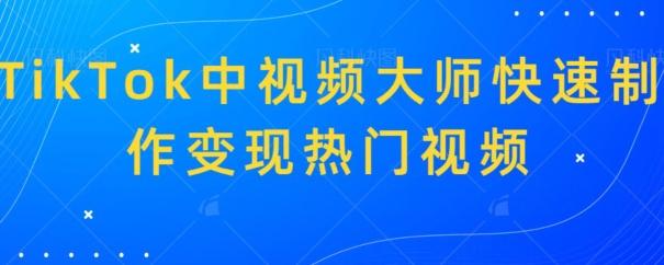 TikTok中视频大师快速制作变现热门视频-chywc