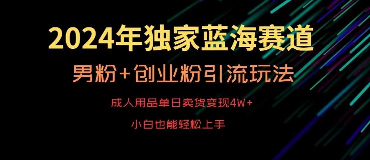 2024年独家蓝海赛道，成人用品单日卖货变现4W+，男粉+创业粉引流玩法，不愁搞不到流量【揭秘】-chywc