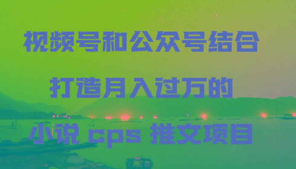视频号和公众号结合打造月入过万的小说cps推文项目，包括市面上面的各种思路详解-chywc