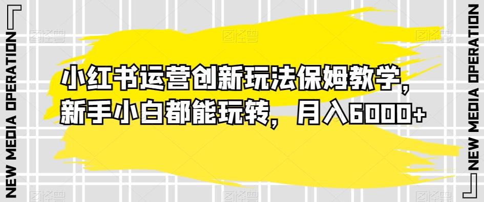 小红书运营创新玩法保姆教学，新手小白都能玩转，月入6000+【揭秘】-chywc