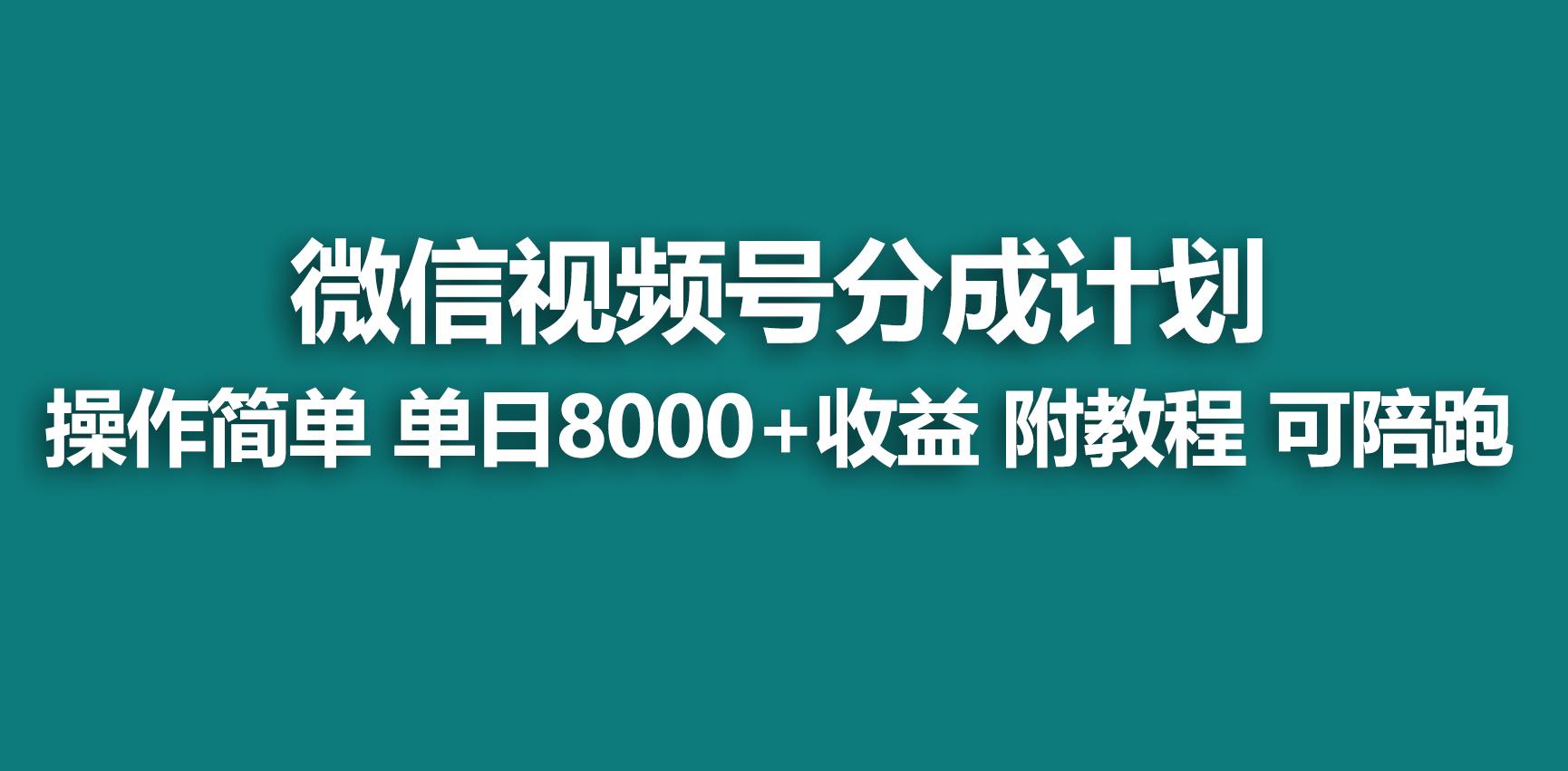 【蓝海项目】视频号分成计划，快速开通收益，单天爆单8000+，送玩法教程-chywc