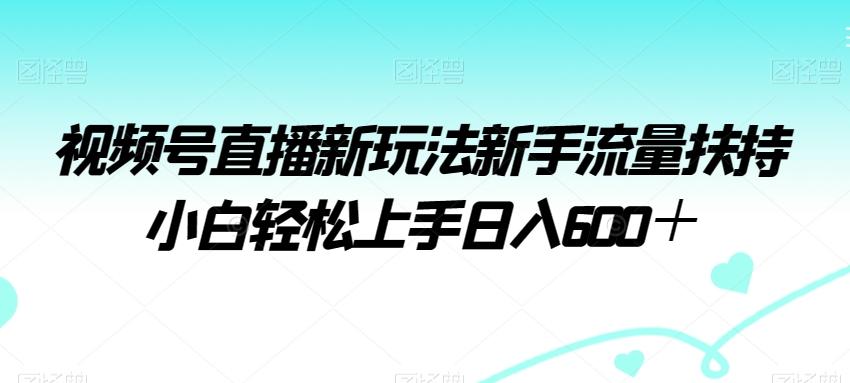 视频号直播新玩法新手流量扶持小白轻松上手日入600＋【揭秘】-chywc