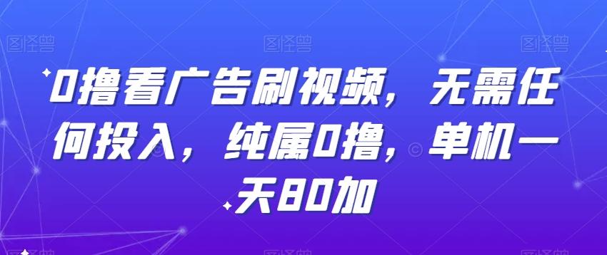 0撸看广告刷视频，无需任何投入，纯属0撸，单机一天80加-chywc