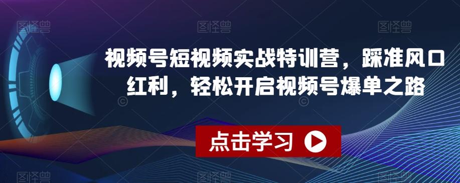 视频号短视频实战特训营，踩准风口红利，轻松开启视频号爆单之路-chywc