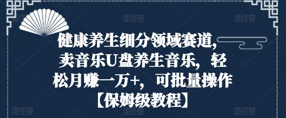 健康养生细分领域赛道，卖音乐U盘养生音乐，轻松月赚一万+，可批量操作【保姆级教程】-chywc