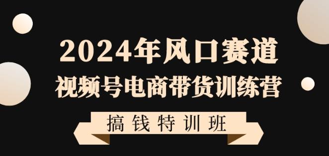 2024年风口赛道视频号电商带货训练营搞钱特训班，带领大家快速入局自媒体电商带货-chywc