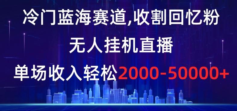 冷门蓝海赛道，收割回忆粉，无人挂机直播，单场收入轻松2000-5w+【揭秘】-chywc